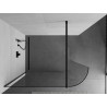 Mexen Kioto-R kaarjas dušisein Walk-in 80 x 200 cm, läbipaistev 8 mm, must - 800-080-101-70-06