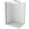 Mexen Kioto-R Rounded Walk-in Shower Wall 80 x 200 cm, transparent 8 mm, black - 800-080-101-70-06