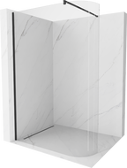 Mexen Kioto-R abgerundete Duschwand Walk-in 80 x 200 cm, transparent 8 mm, schwarz - 800-080-101-70-06