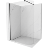 Mexen Kioto-R abgerundete Duschwand Walk-in 150 x 200 cm, transparent 8 mm, schwarz - 800-150-101-70-06