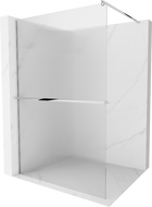 Mexen Kioto+ Duschwand mit Regal Walk-in 90 x 200 cm, Streifen, Chrom - 800-090-121-01-09
