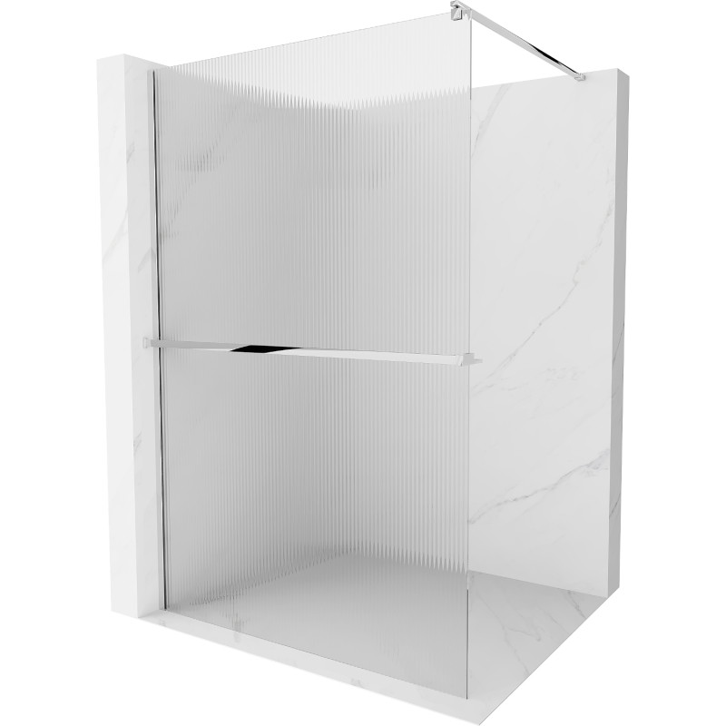 Mexen Kioto+ dušisein riiuliga Walk-in 140 x 200 cm, triibuline, kroom - 800-140-121-01-09