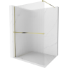 Mexen Kioto+ Duschwand mit Ablage, Walk-in 80 x 200 cm, Streifen, Gold - 800-080-121-50-09