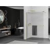 Mexen Kioto+ paroi de douche avec étagère Walk-in 100 x 200 cm, rayures, dorée - 800-100-121-50-09