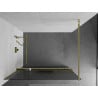 Mexen Kioto+ paroi de douche avec étagère Walk-in 100 x 200 cm, rayures, dorée - 800-100-121-50-09