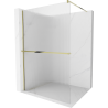 Mexen Kioto+ Shower Wall with Shelf Walk-in 140 x 200 cm, Stripes, Gold - 800-140-121-50-09