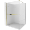 Mexen Kioto+ shower wall with Walk-in shelf 140 x 200 cm, stripe, gold - 800-140-121-50-09