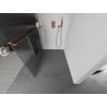 Mexen Kioto+ ścianka prysznicowa z półką Walk-in 90 x 200 cm, prążki, różowe złoto - 800-090-121-60-09