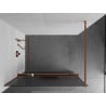 Mexen Kioto+ Duschwand mit Regal Walk-in 130 x 200 cm, Streifen, Roségold - 800-130-121-60-09