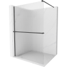 Mexen Kioto+ douchewand met plank Walk-in 90 x 200 cm, gestreept, zwart - 800-090-121-70-09