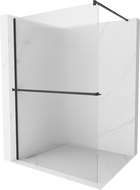 Mexen Kioto+ Duschwand mit Ablage Walk-in 140 x 200 cm, Streifen, schwarz - 800-140-121-70-09