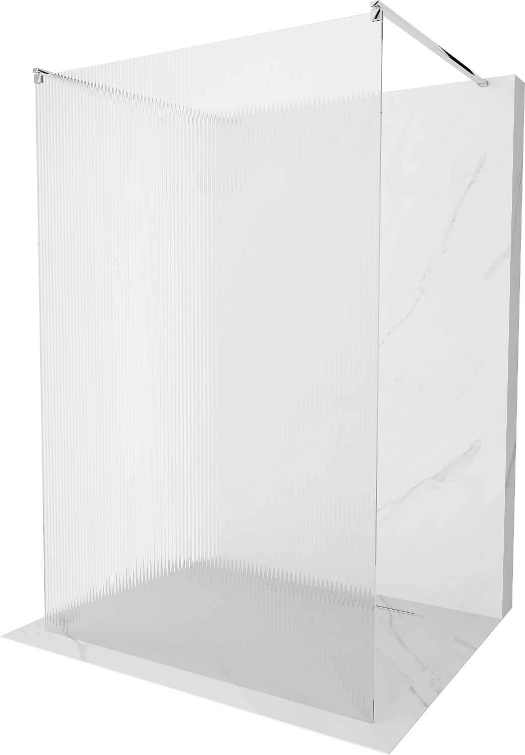 Mexen Kioto ścianka prysznicowa wolnostojąca 110 x 200 cm, prążki 8 mm, chrom - 800-110-002-01-09