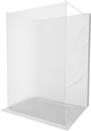 Mexen Kioto vrijstaande douchewand 140 x 200 cm, streepjes 8 mm, wit - 800-140-002-20-09