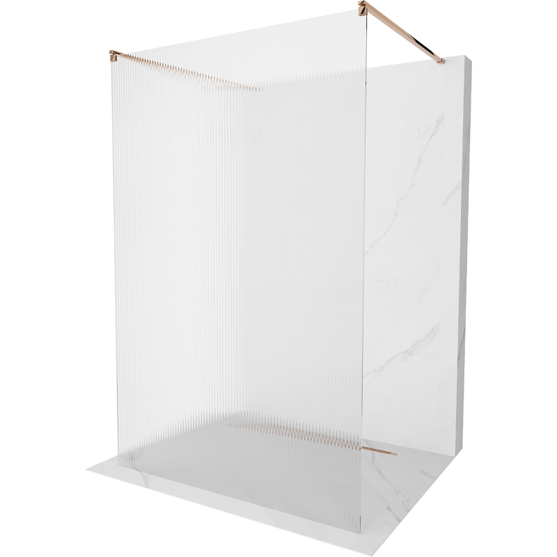 Mexen Kioto fristående duschvägg 110 x 200 cm, ränder 8 mm, roséguld - 800-110-002-60-09