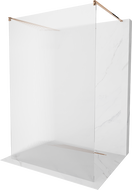 Mexen Kioto vrijstaande douchewand 130 x 200 cm, strepen 8 mm, roze goud - 800-130-002-60-09