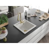 Mexen Vito fregadero de granito de 1 compartimento con grifo de cocina Savita, blanco - 6503-20-672601-50