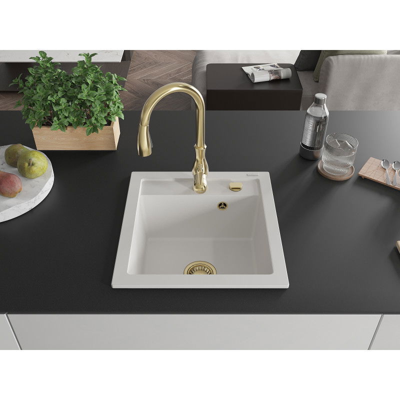 Mexen Vito Granitspullverk mat engem Lavabo aus der Kichen Savita, wäiss - 6503-20-672601-50