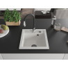 Mexen Vito fregadero de granito de 1 seno con grifo de cocina Savita, blanco - 6503-20-672601-70