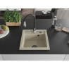 Mexen Vito fregadero de granito de 1 tazón con grifo de cocina Savita, beige - 6503-69-672601-70