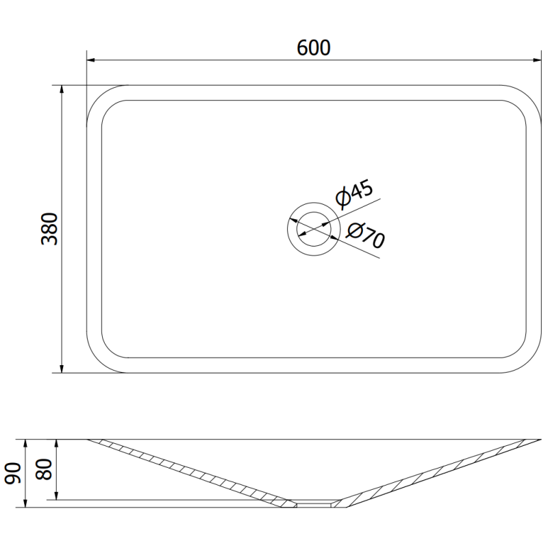 Mexen Esper lavatório de bancada em aglomerado 60 x 38 cm, branco - 23036001