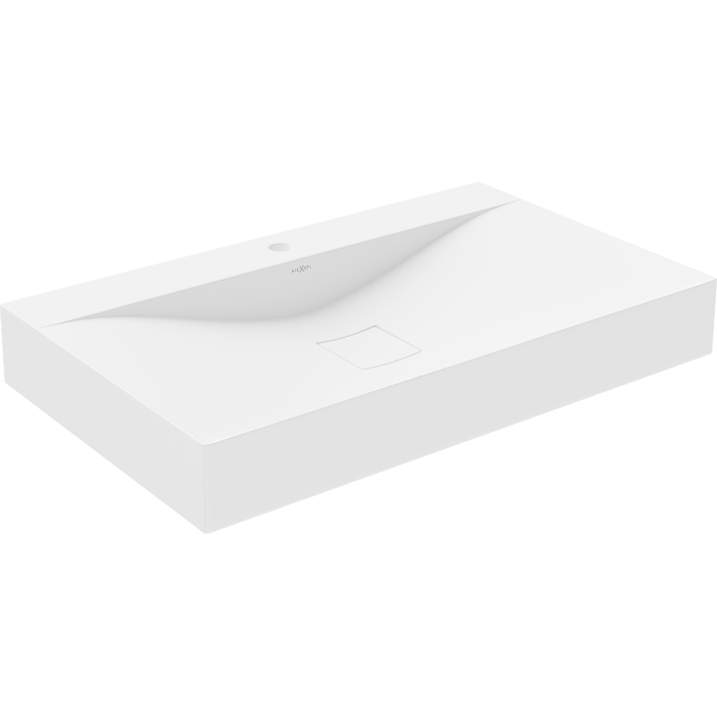 Mexen Poli vastaanohenkinen pesuallas konglomeraatista 1/O 80 x 48 cm, valkoinen - 23028001