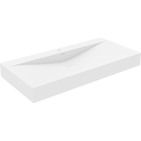 Mexen Poli lavabo à poser en conglomerat 1/O 100 x 48 cm, blanc - 23021001