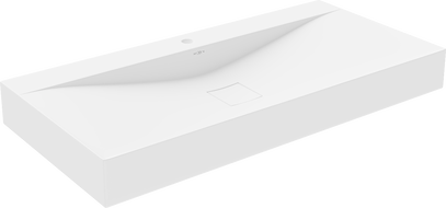 Mexen Poli lavabo à poser en conglomerat 1/O 100 x 48 cm, blanc - 23021001