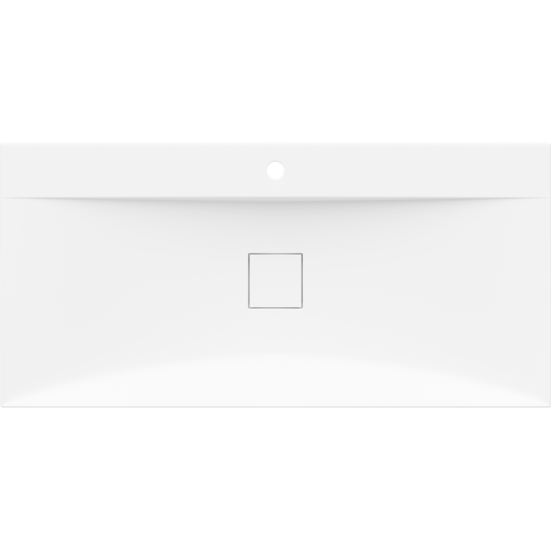 Mexen Poli lavatório de bancada de aglomerado 1/O 100 x 48 cm, branco - 23021001