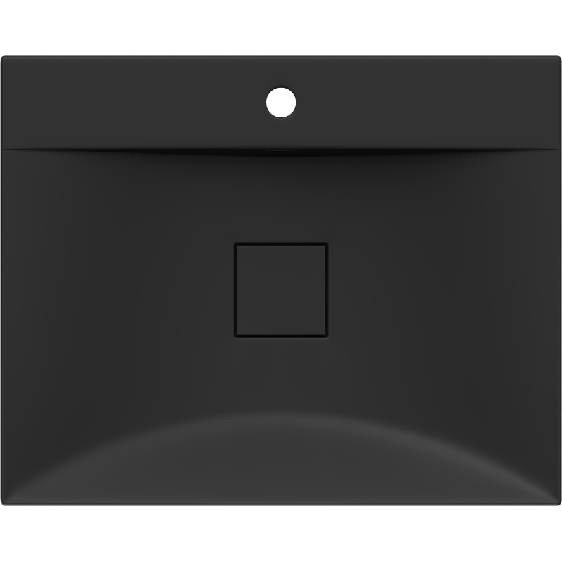 Mexen Poli lavabo da appoggio in conglomerato 1/O 60 x 48 cm, nero - 23026071