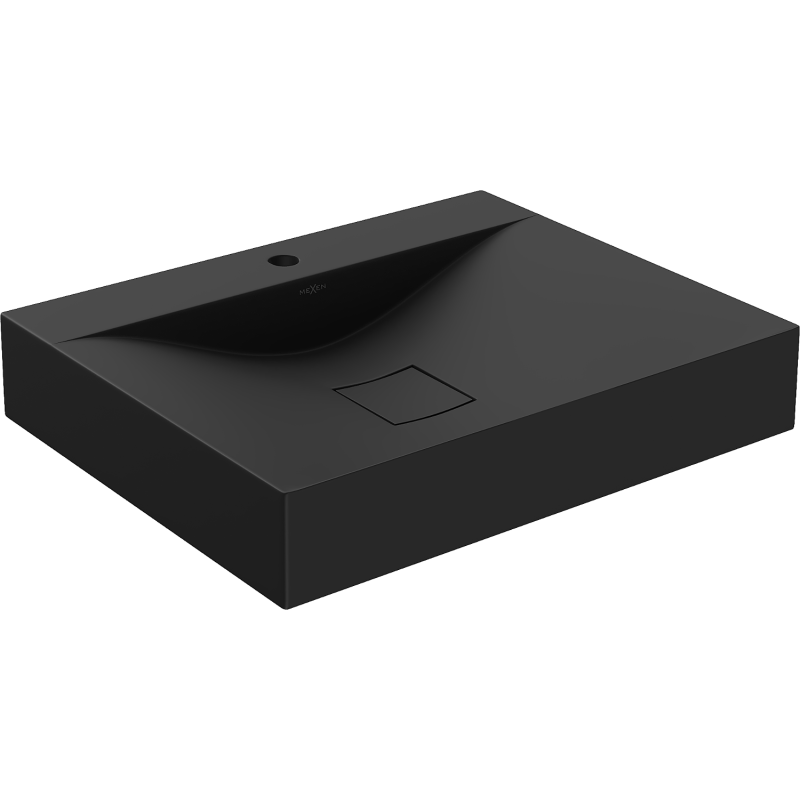 Mexen Poli opsätzlechen Waschbecken aus Konglomerat 1/O 60 x 48 cm, schwaarz - 23026071