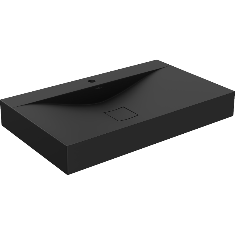 Mexen Poli lavabo da appoggio in conglomerato 1/O 80 x 48 cm, nero - 23028071