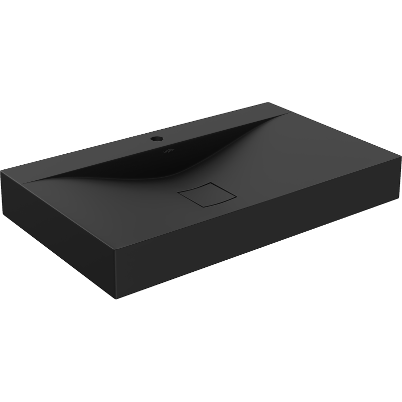 Mexen Poli pöytätasolle asennettava pesuallas konglomeraatista 1/O 80 x 48 cm, musta - 23028071