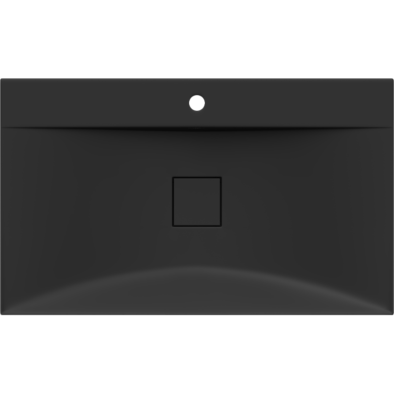 Mexen Poli lavabo de comptoir en conglomérat 1/O 80 x 48 cm, noir - 23028071
