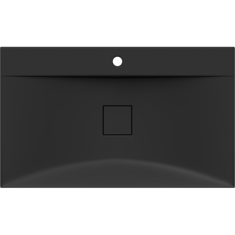 Mexen Poli opbouw wasbak van conglomeratie 1/O 80 x 48 cm, zwart - 23028071