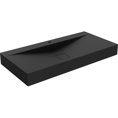 Mexen Poli Aufsatzwaschbecken aus Konglomerat 1/O 100 x 48 cm, schwarz - 23021071