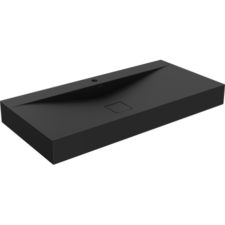 Mexen Poli lavatório de bancada em compósito 1/O 100 x 48 cm, preto - 23021071