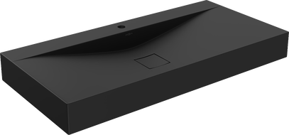 Mexen Poli lavabo da appoggio in conglomerato 1/O 100 x 48 cm, nero - 23021071