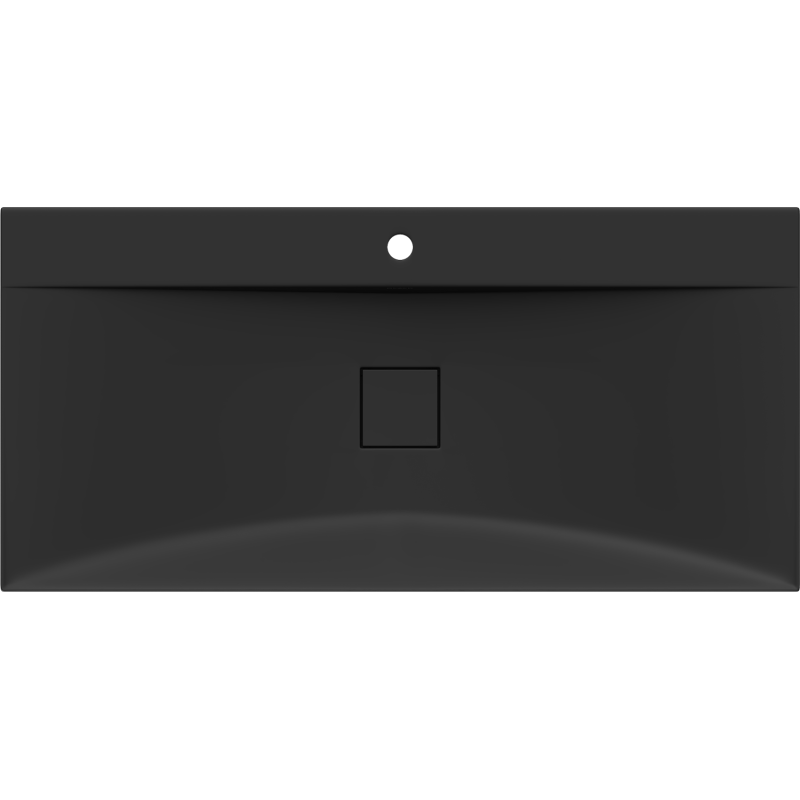 Mexen Poli lavabo da appoggio in conglomerato 1/O 100 x 48 cm, nero - 23021071