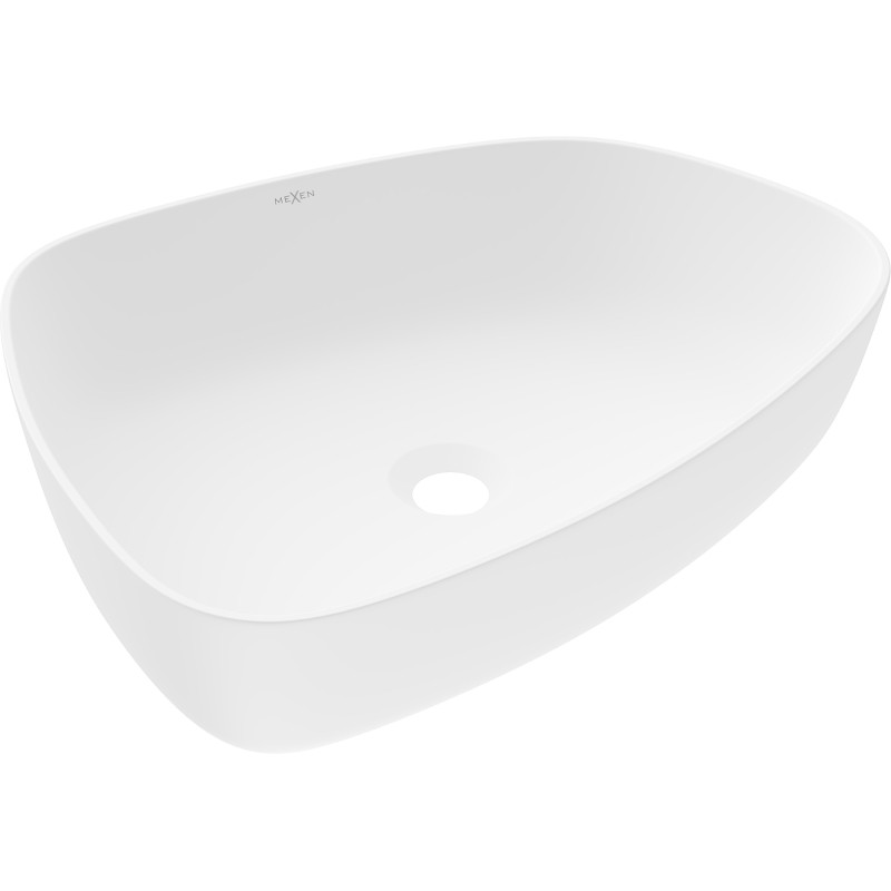 Mexen Ono lavabo de superficie de conglomerado 51 x 39 cm, blanco - 23045101