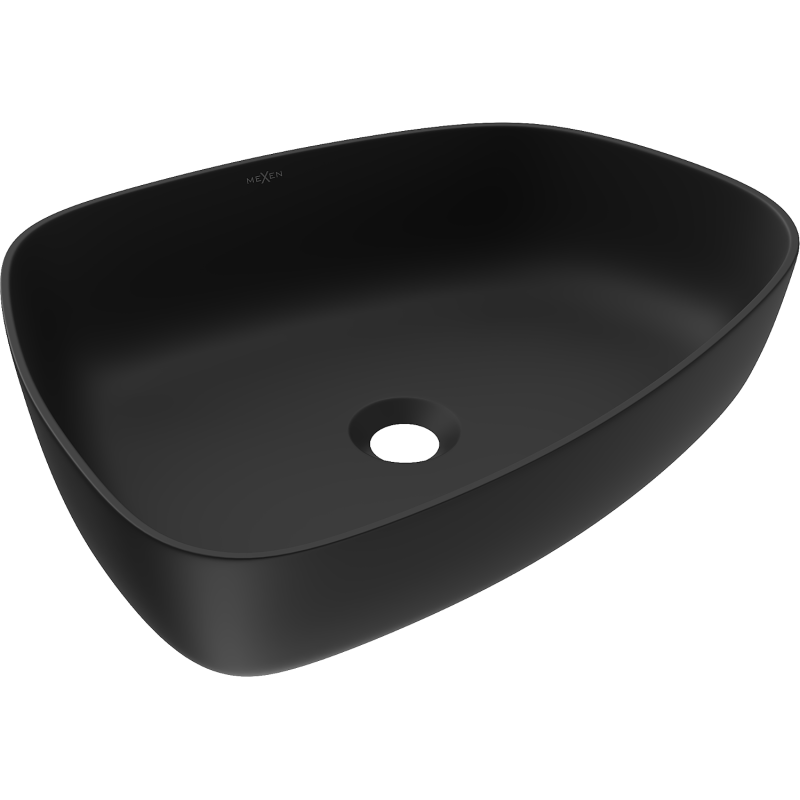 Mexen Ono Aufsatzwaschbecken aus Konglomerat 51 x 39 cm, schwarz - 23045171