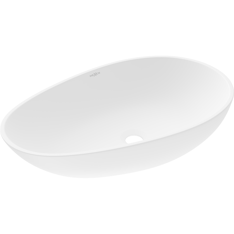 Mexen Nora galda virsmas izlietne no kompozītmateriāla 60 x 36 cm, balta - 23056001