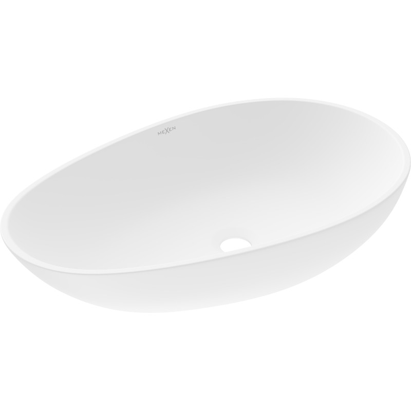 Mexen Nora lavabo de sobreponer de conglomerado 60 x 36 cm, blanco - 23056001