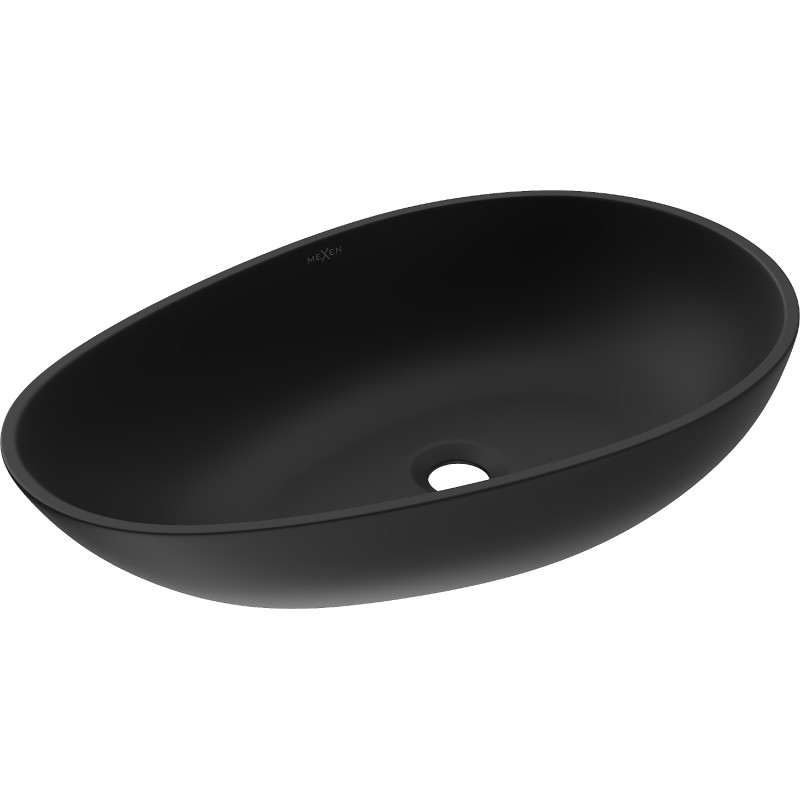 Mexen Nora lavabo de comptoir en composite 60 x 36 cm, noir - 23056071
