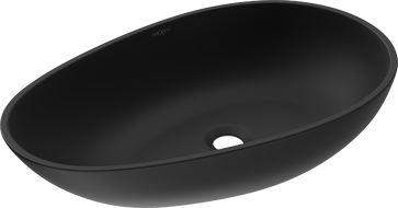 Mexen Nora lavabo da appoggio in conglomerato 60 x 36 cm, nero - 23056071