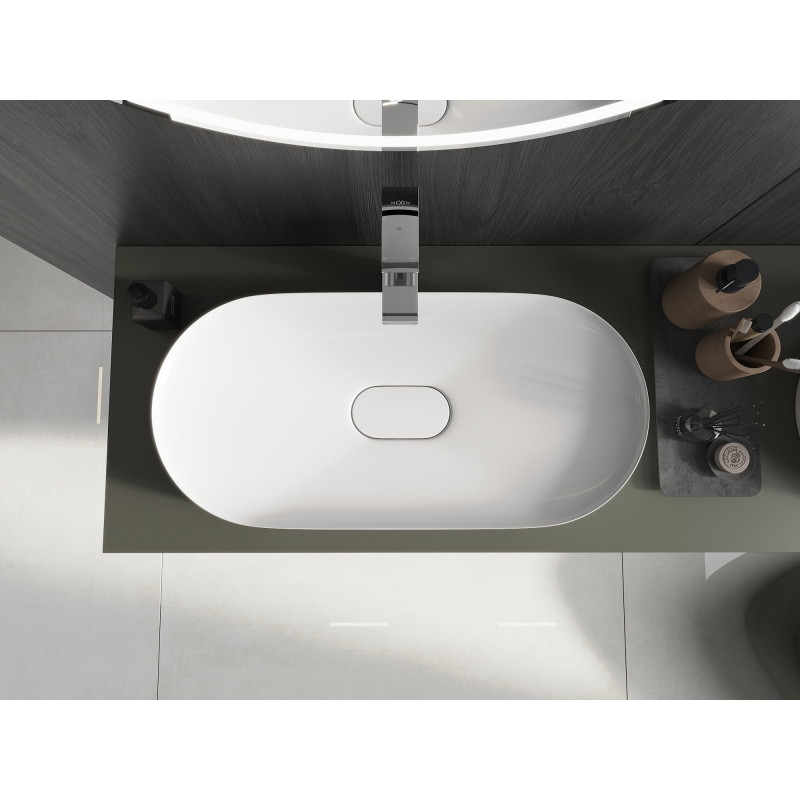 Mexen Sofia opbouw wasbak van gegoten marmer 70 x 35 cm, wit - 23067001