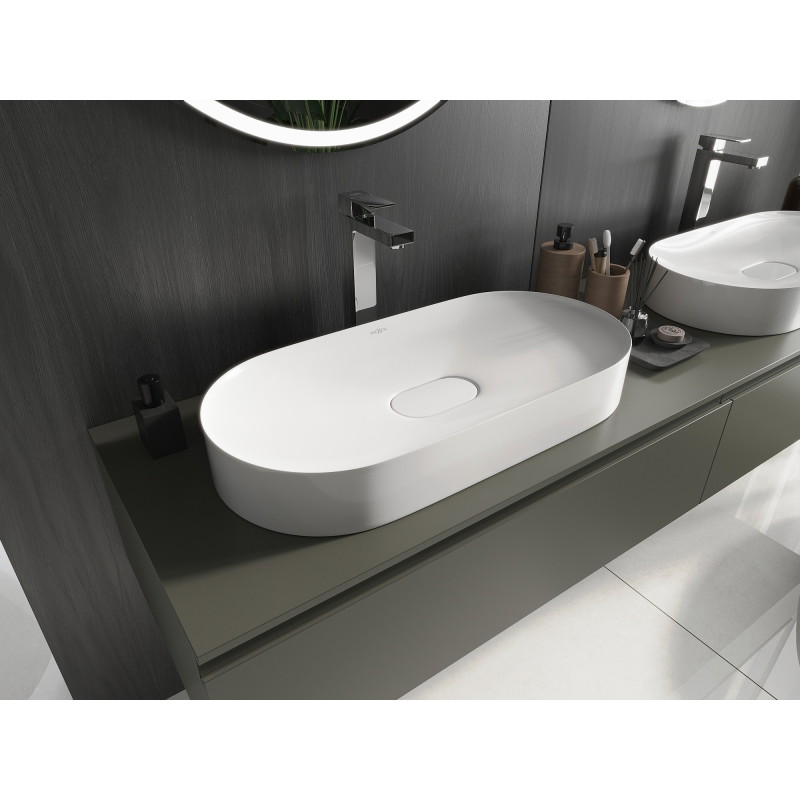 Mexen Sofia opbouw wasbak van gegoten marmer 70 x 35 cm, wit - 23067001