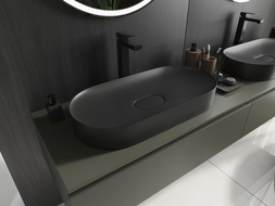 Mexen Sofia Aufsatzwaschbecken aus Konglomerat 70 x 35 cm, schwarz - 23067071