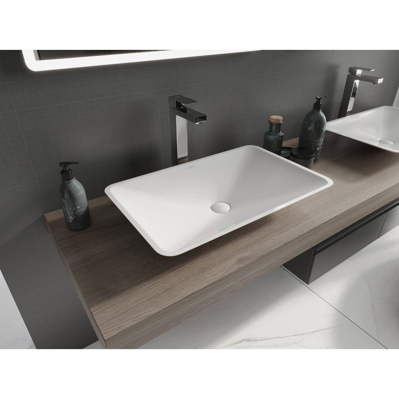Mexen Esper countertop basin made of conglomerate 60 x 38 cm, white - 23036001