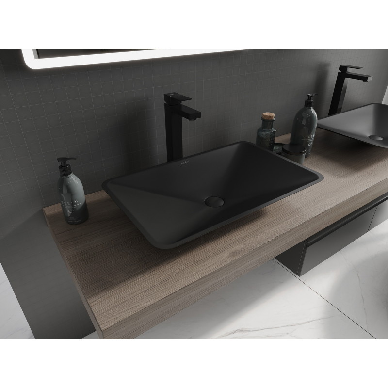 Mexen Esper opbouw wastafel van composiet 60 x 38 cm, zwart - 23036071