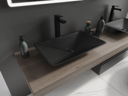 Mexen Esper Aufsatzwaschbecken aus Konglomerat 60 x 38 cm, schwarz - 23036071